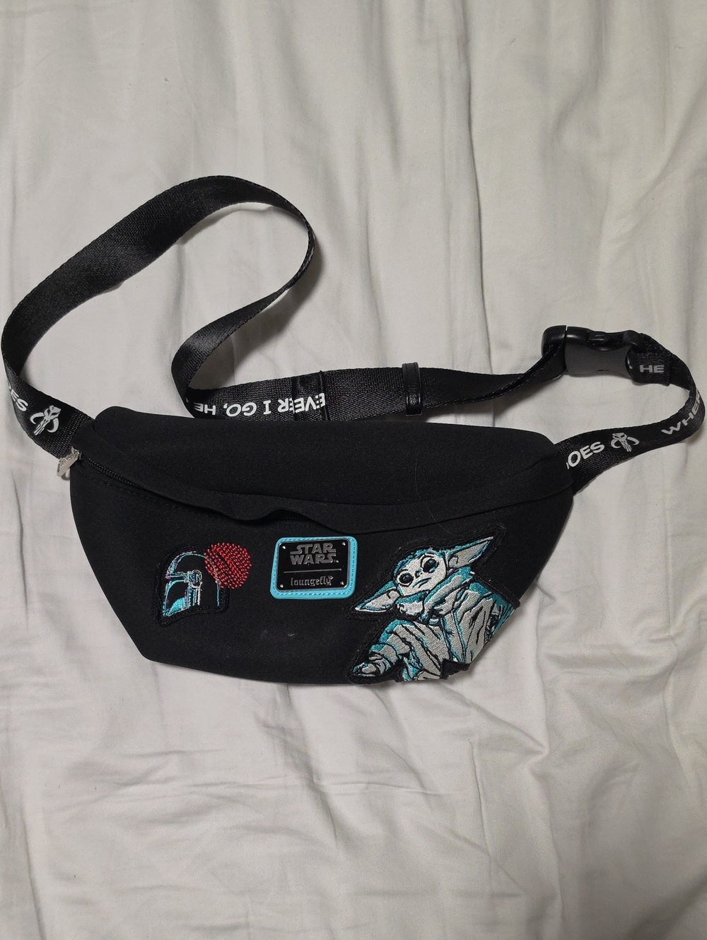 Loungefly Star Wars The Mandalorian Grogu Fanny Pack Belt Bag Black Nylon
